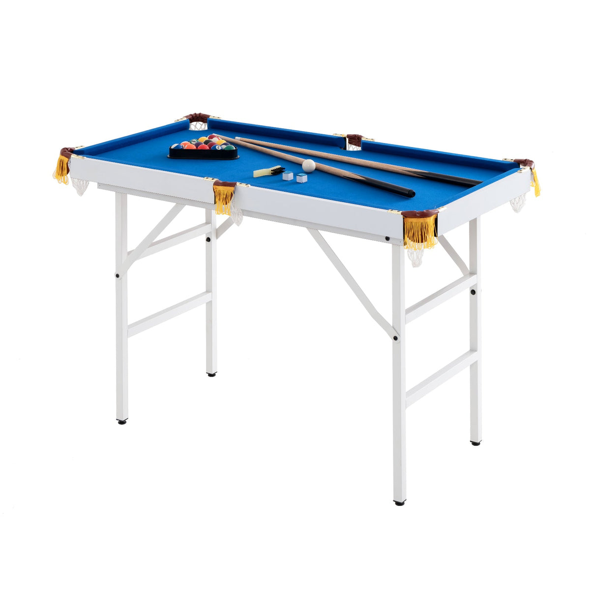 47 Inch Folding Billiard Table with Cues and Brush Chalk
