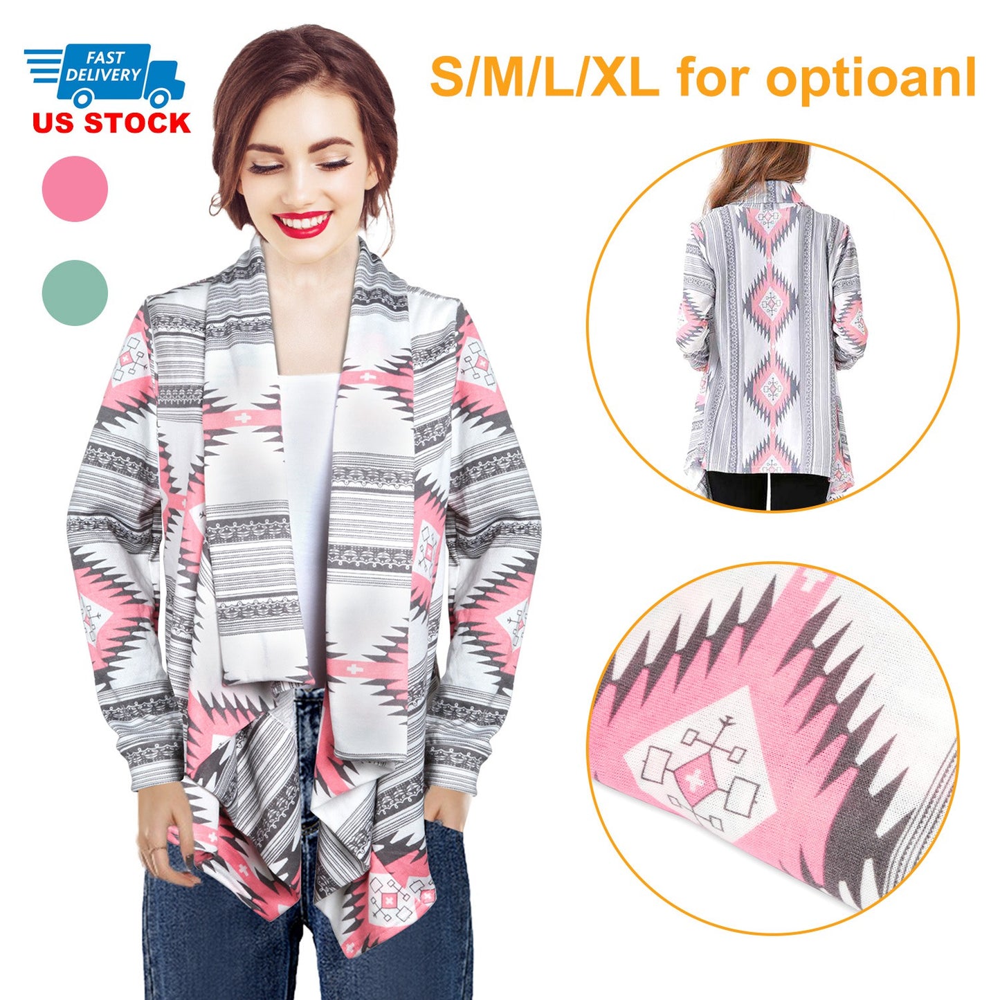 Women Open Front Cardigan Long Sleeve Shawl