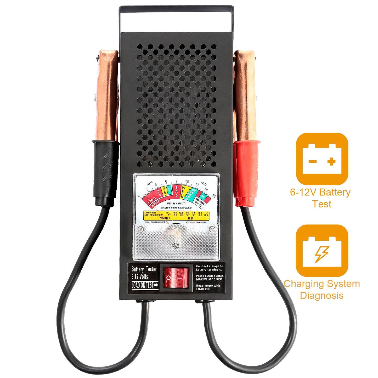 Battery Load Tester 6-12V 100A with Insulated Copper Clips