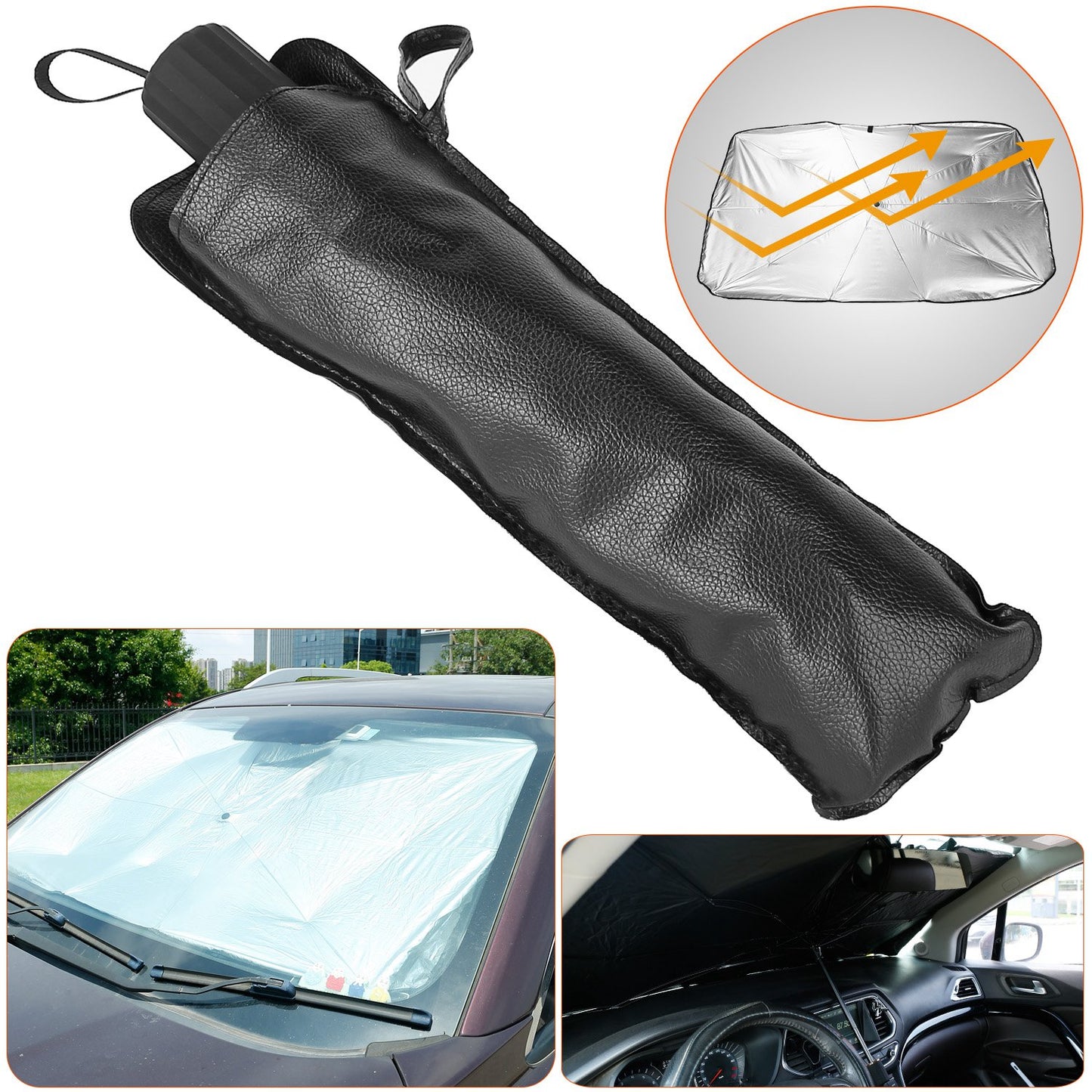 Foldable Car Windshield Sun Shade Umbrella 51x31 Inch