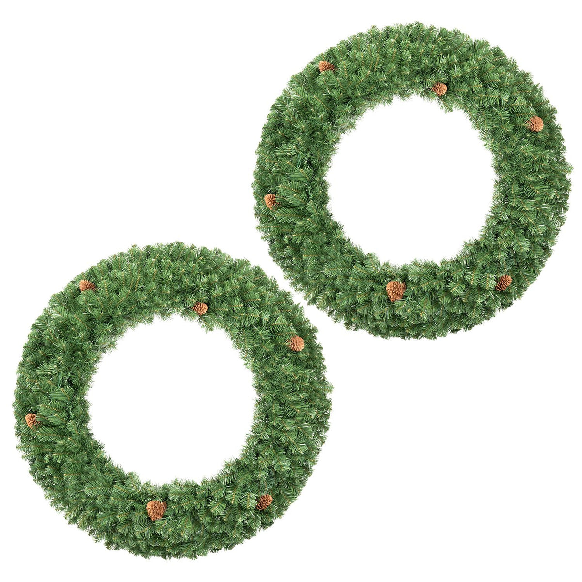 48 Inch Large Pre-Lit Artificial Christmas Wreath