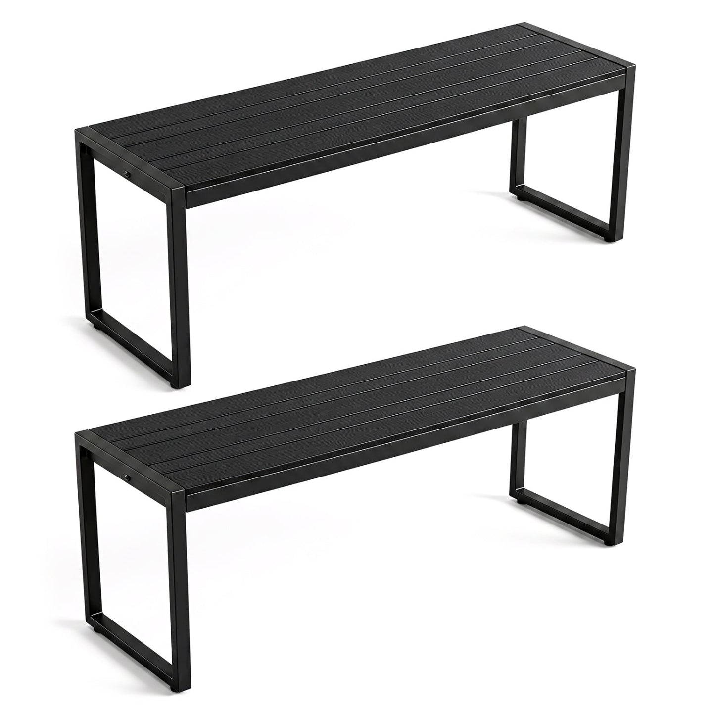 48" Outdoor Bench Set of 2 - Wood-Plastic Composite