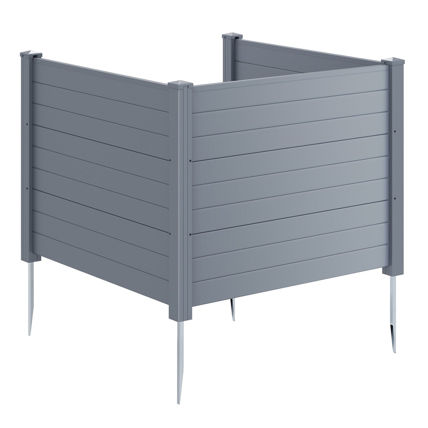 48 x 38 Inch Air Conditioner Fence 3 Panels with Metal Ground Stakes for Patio Backyard
