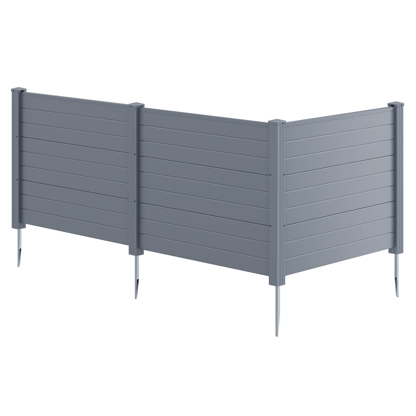 48 x 38 Inch Air Conditioner Fence 3 Panels with Metal Ground Stakes for Patio Backyard