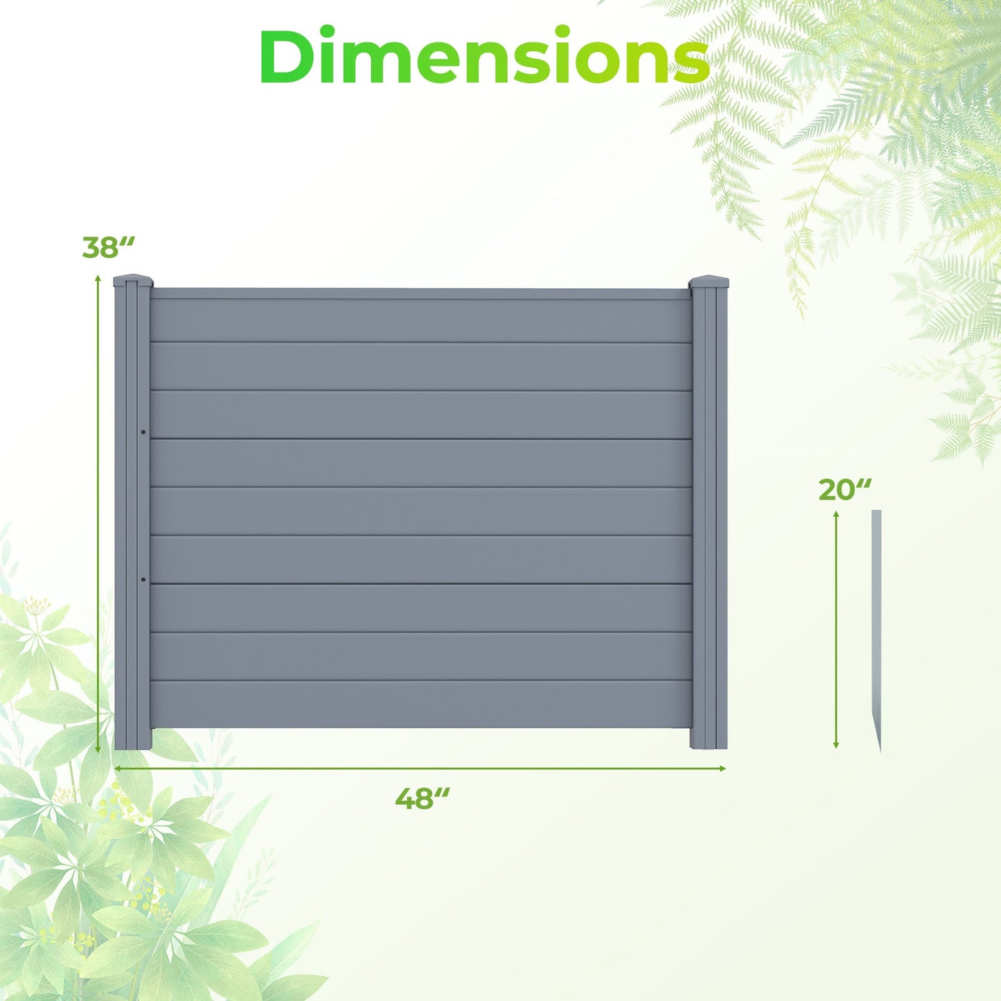 48 x 38 Inch Air Conditioner Fence 3 Panels with Metal Ground Stakes for Patio Backyard