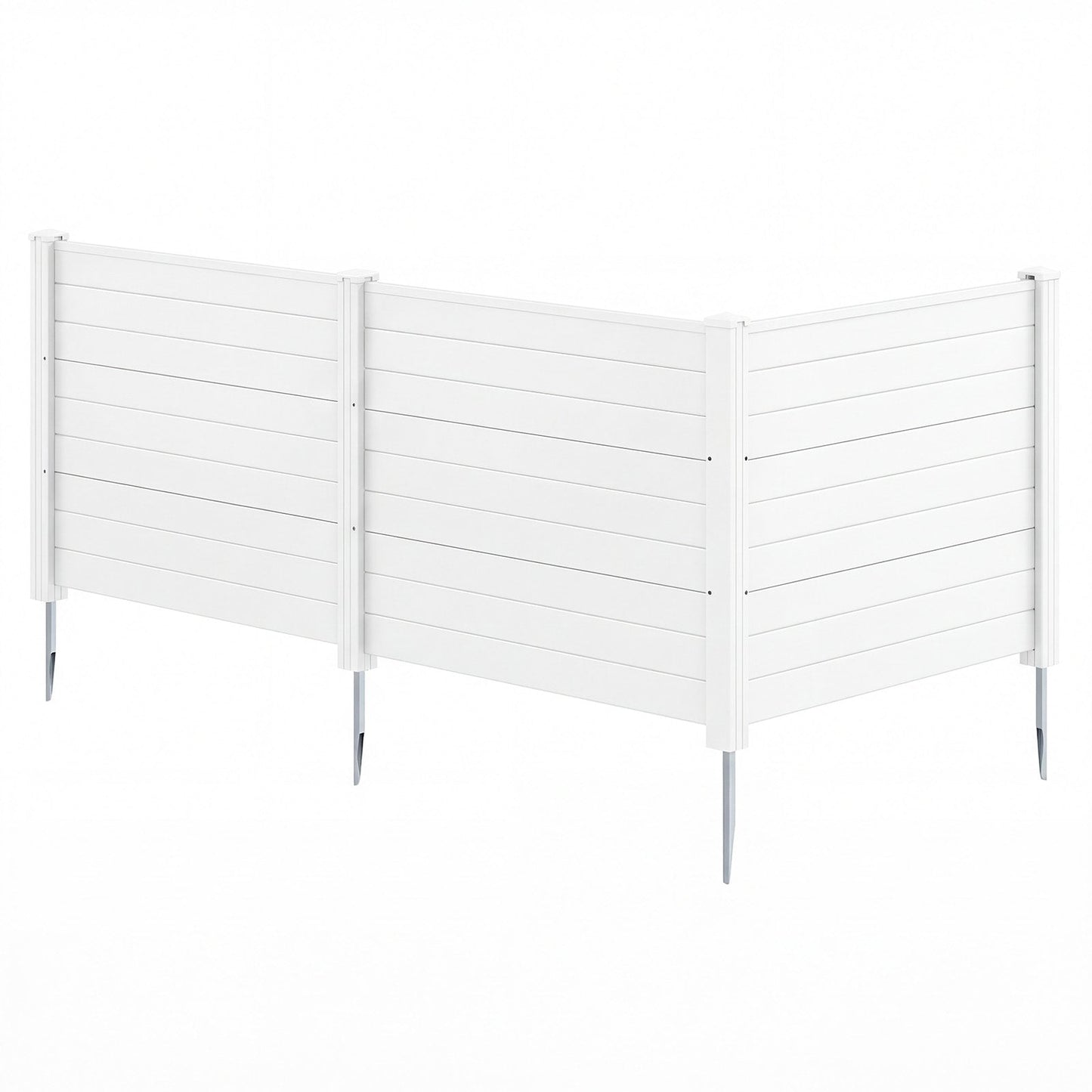 48 x 38 Inch Air Conditioner Fence 3 Panels with Metal Ground Stakes for Patio Backyard