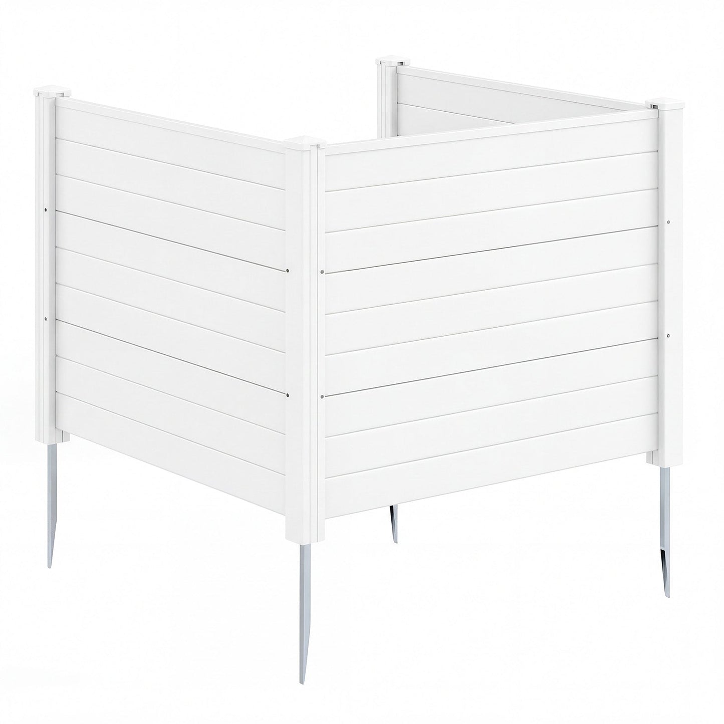 48 x 38 Inch Air Conditioner Fence 3 Panels with Metal Ground Stakes for Patio Backyard