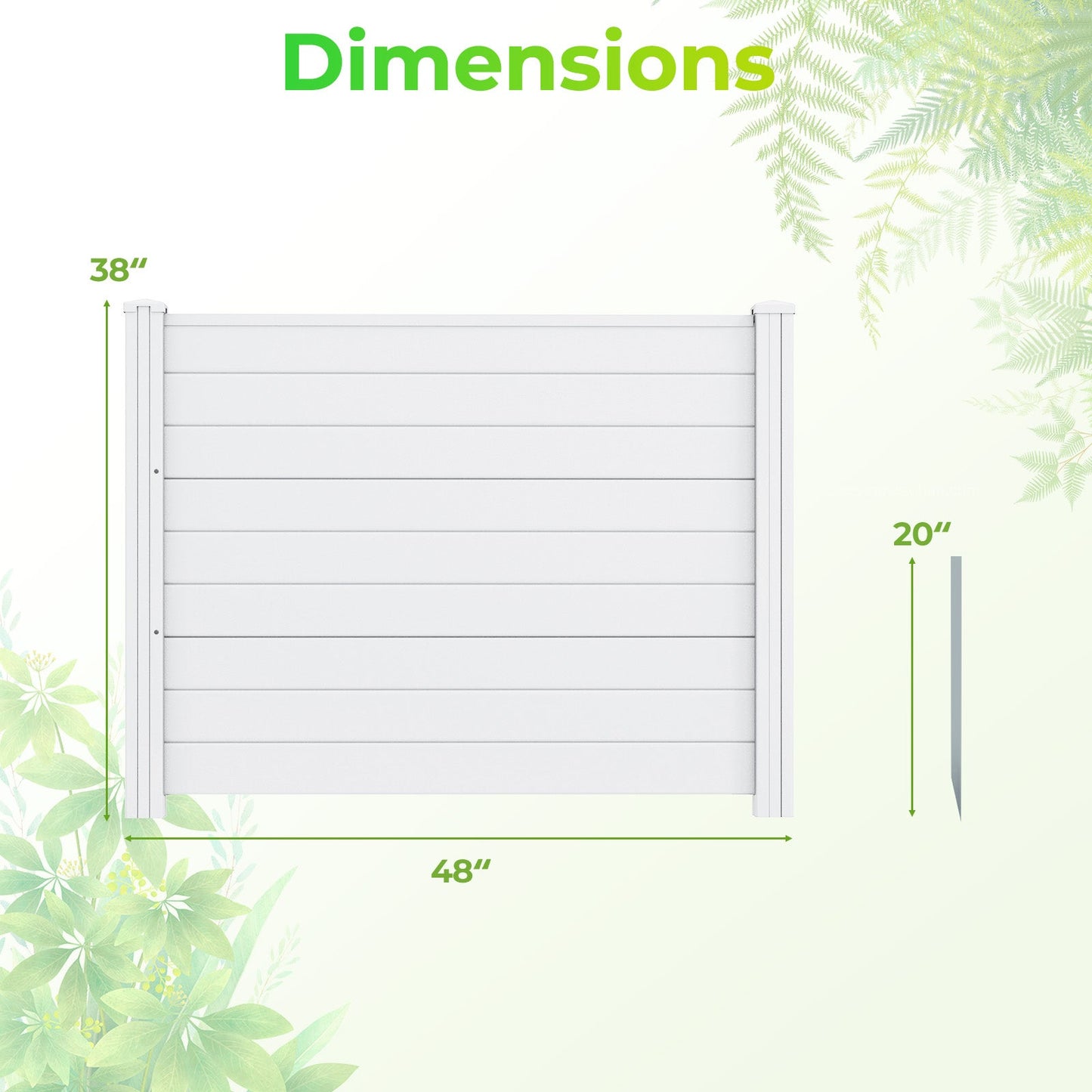 48 x 38 Inch Air Conditioner Fence 3 Panels with Metal Ground Stakes for Patio Backyard