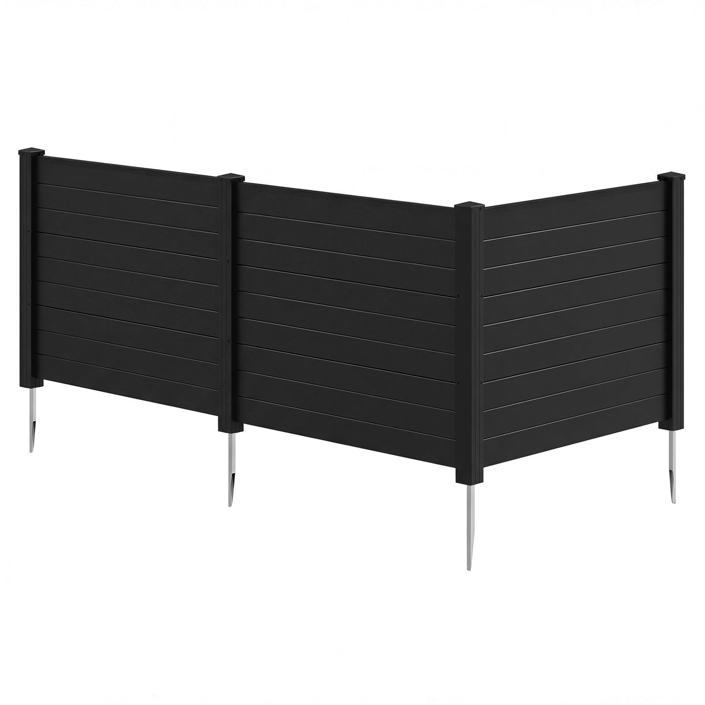 48 x 38 Inch Air Conditioner Fence 3 Panels with Metal Ground Stakes for Patio Backyard