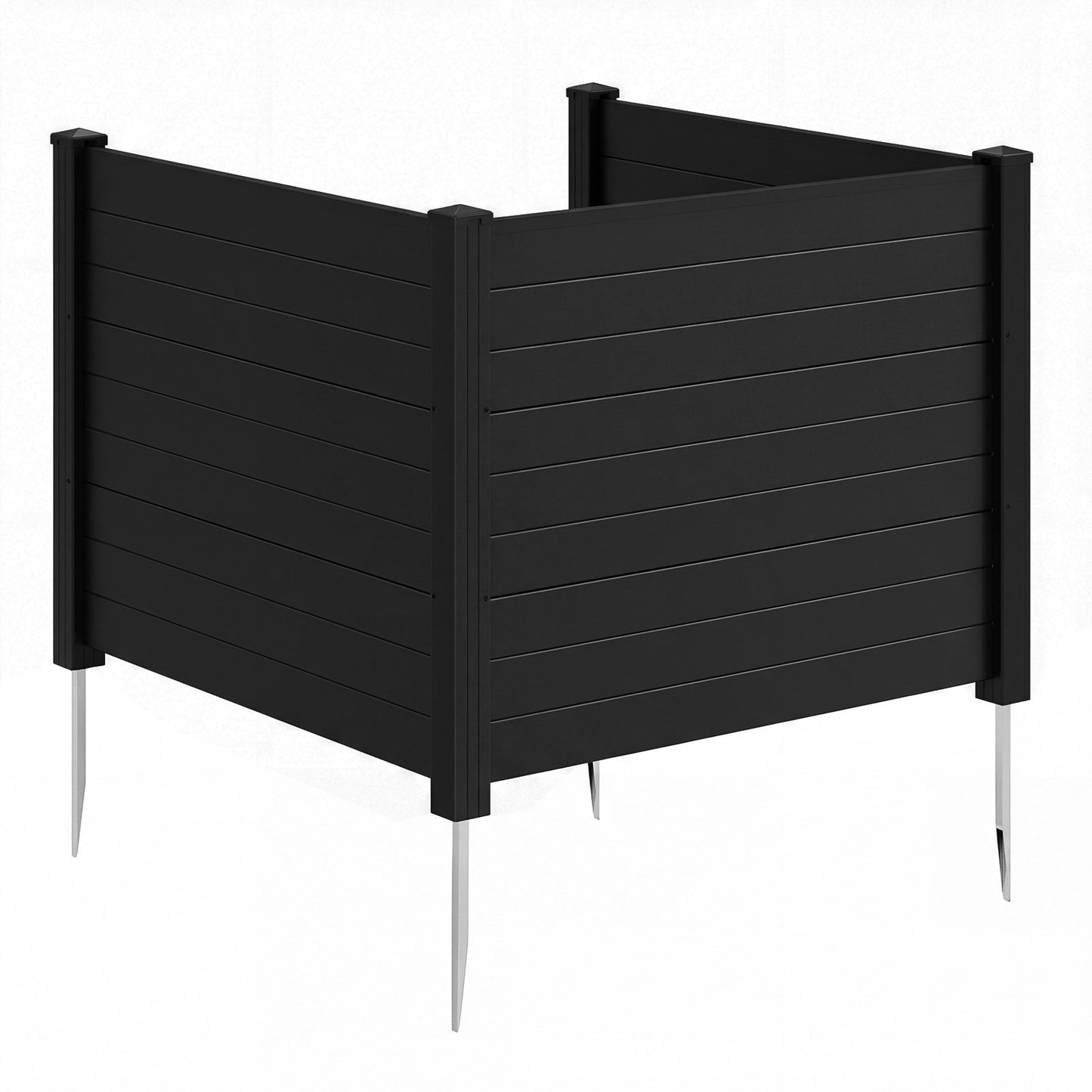 48 x 38 Inch Air Conditioner Fence 3 Panels with Metal Ground Stakes for Patio Backyard
