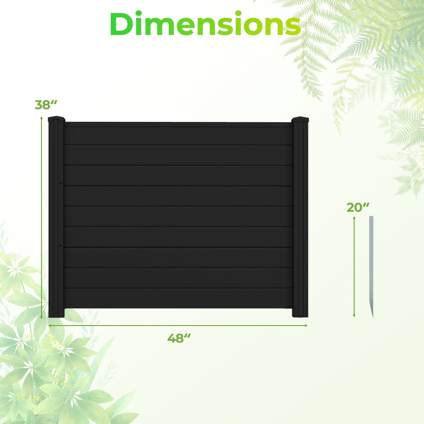 48 x 38 Inch Air Conditioner Fence 3 Panels with Metal Ground Stakes for Patio Backyard