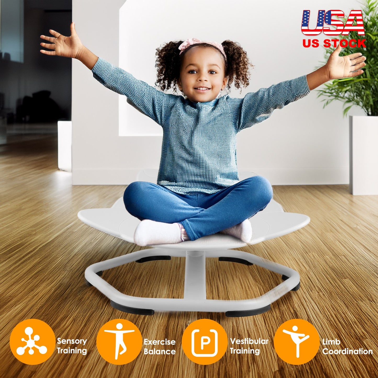 Kids Sensory Swivel Chair for Balance & Coordination Training