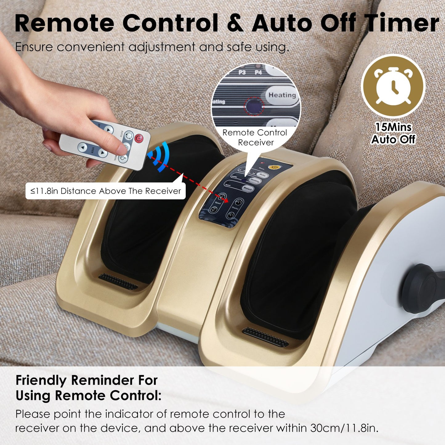 Shiatsu Foot Massager with Heating and Auto Modes