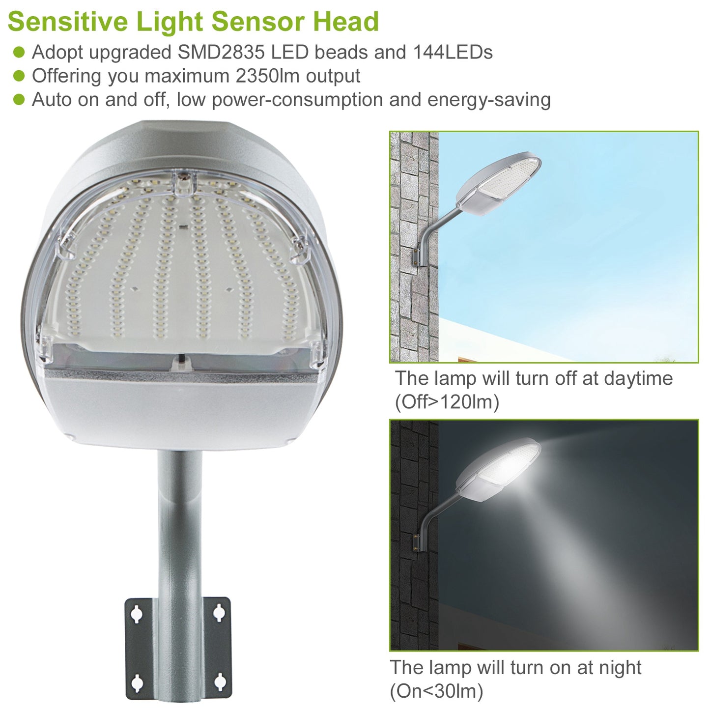 LED Wall Pack Light 144LEDs Dusk to Dawn Photocell Sensor
