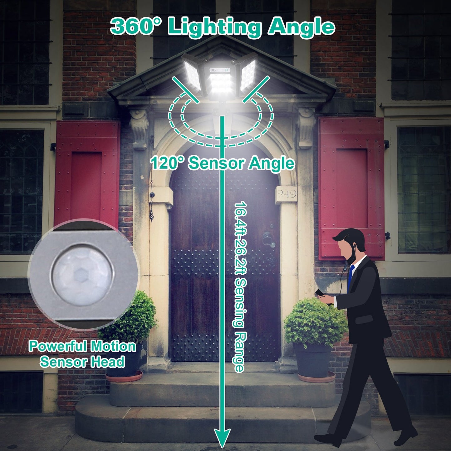 Solar Wall Light with Motion Sensor and Remote Control
