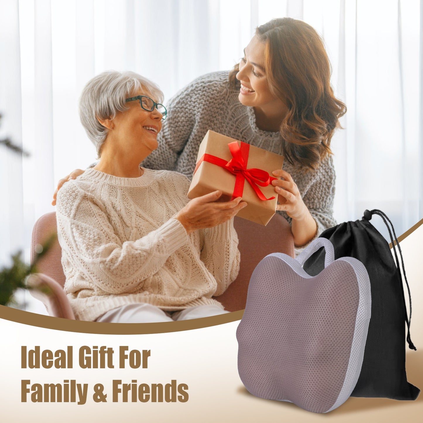 Cordless Shiatsu Back Massager with Heat & Kneading Nodes