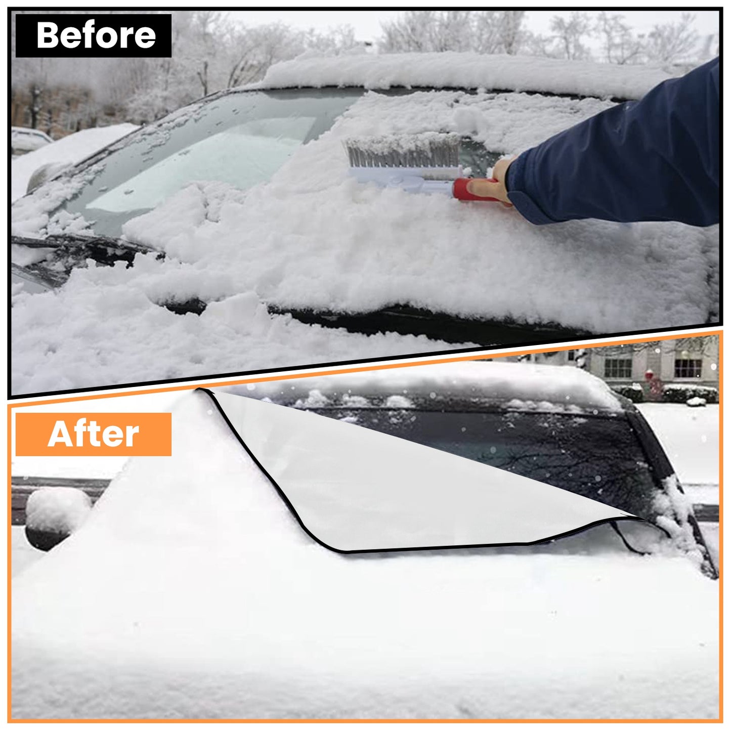 Magnetic Car Windshield Cover Set - Front & Rear All-Season