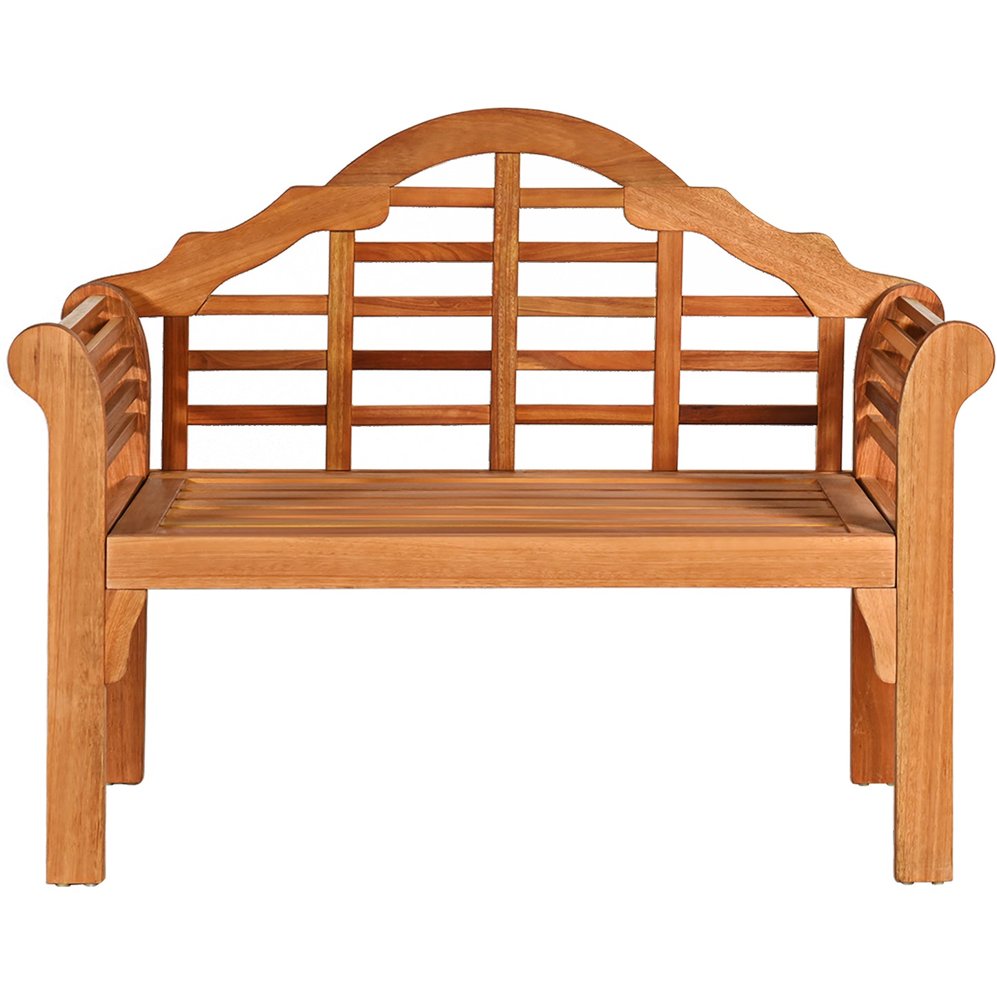 Eucalyptus Wood Folding Bench with Backrest - 49 Inch