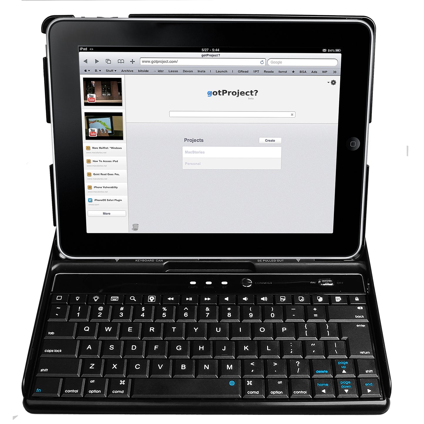 Wireless Keyboard Case for iPad 2 with Adjustable Stand