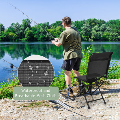 360° Swivel Folding Camping Chair with Iron Frame