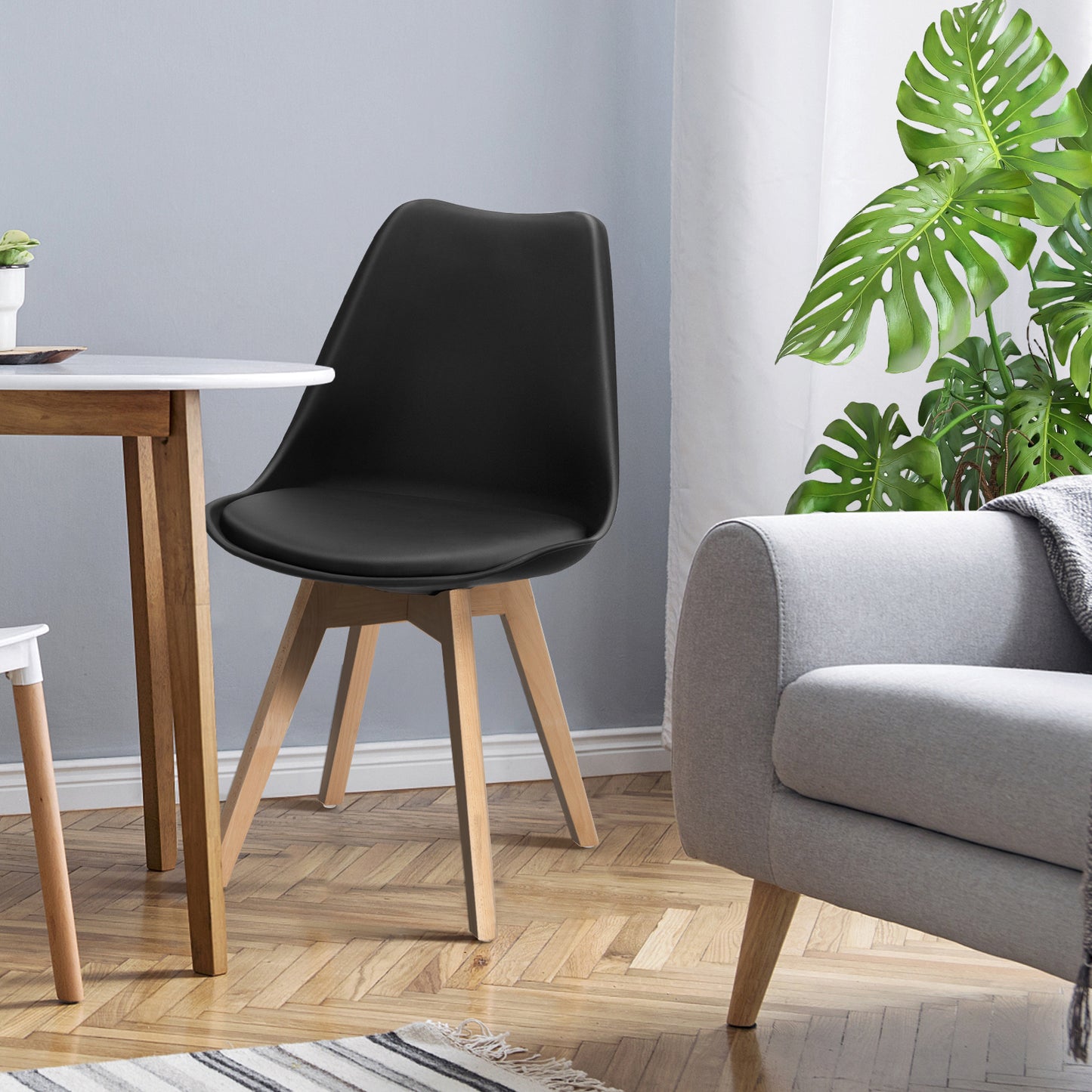 Dining Chairs Set of 4 with Mid-Century Modern Shell Design