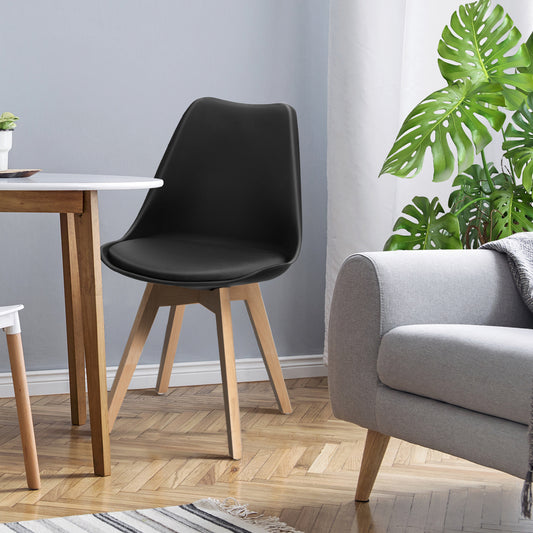 Dining Chairs Set of 4 with Mid-Century Modern Shell Design