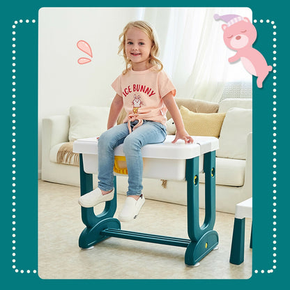 Kids Activity Table Set with Storage and Chair - 5-in-1