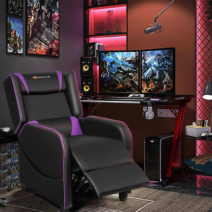 Massage Gaming Recliner Chair with Footrest - Purple
