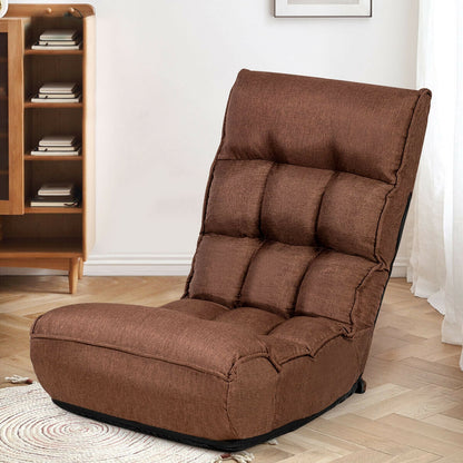 4-Position Adjustable Floor Chair with Folding Design
