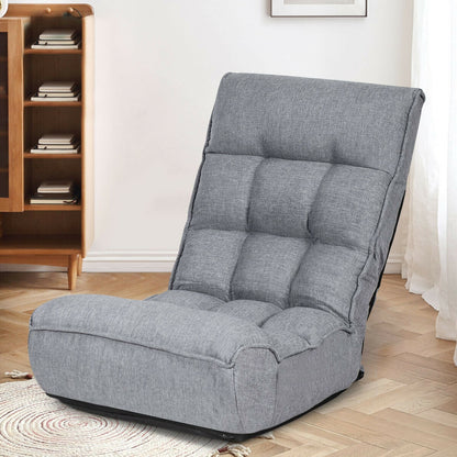 4-Position Adjustable Floor Chair with Folding Design