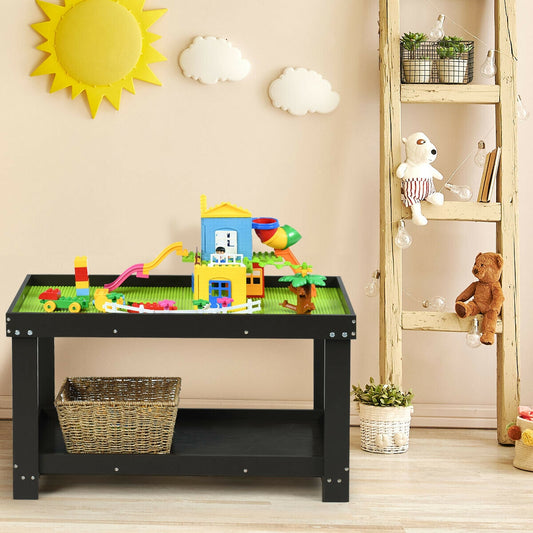 Kids Activity Play Table with Storage - Solid Pine Wood