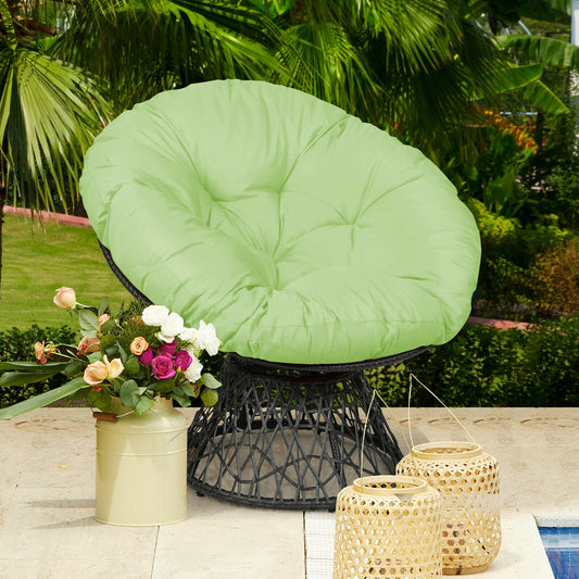Rattan Papasan Chair with 360° Swivel and Cushion