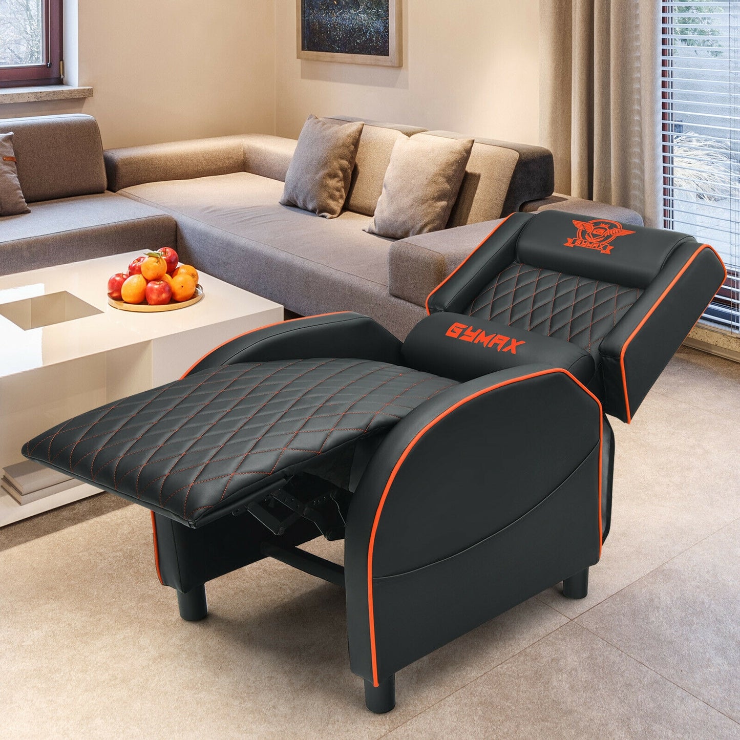 Gaming Recliner Chair with Massage and Adjustable Backrest
