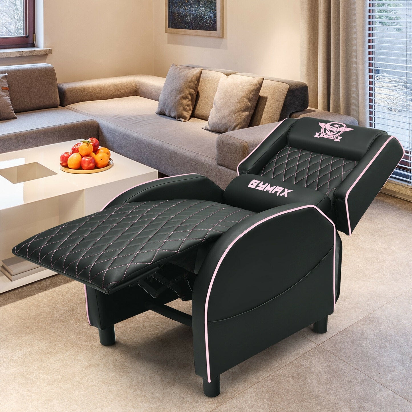 Gaming Recliner Chair with Massage and Adjustable Backrest