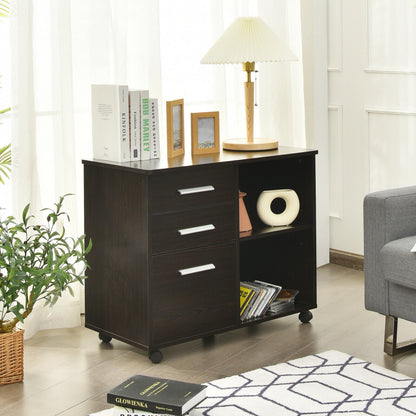 3-Drawer Mobile Lateral File Cabinet Printer Stand