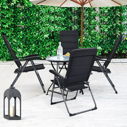 Folding Patio Dining Chairs Set of 4 with Adjustable Backrest