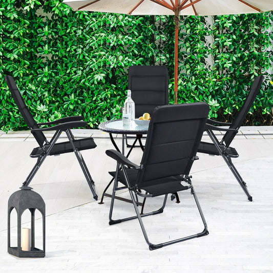 Folding Patio Dining Chairs Set of 4 with Adjustable Backrest