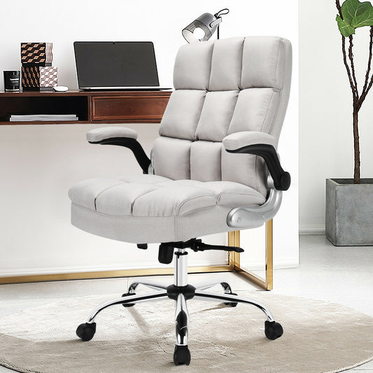 High Back Swivel Office Chair with Flip-Up Arms - 400 lbs