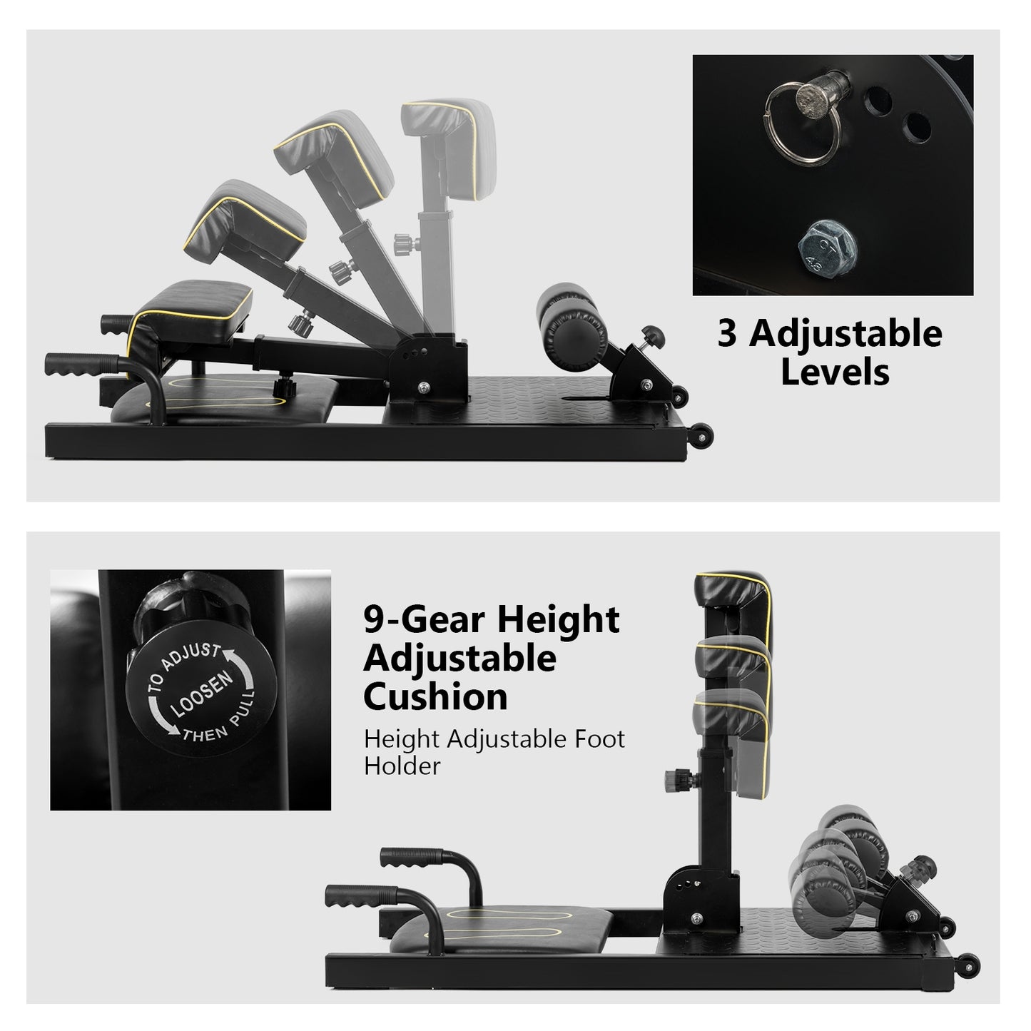 8-in-1 Sissy Squat Machine with Adjustable Height