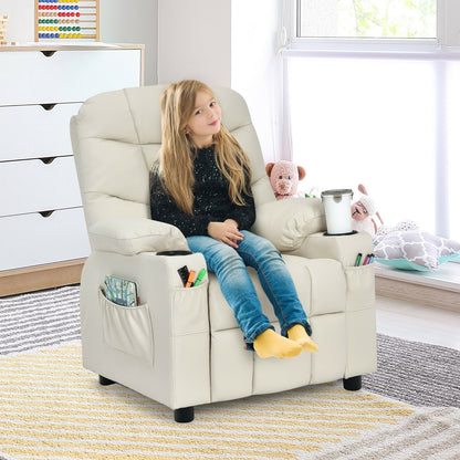 Kids Recliner Chair with Cup Holder and Footrest