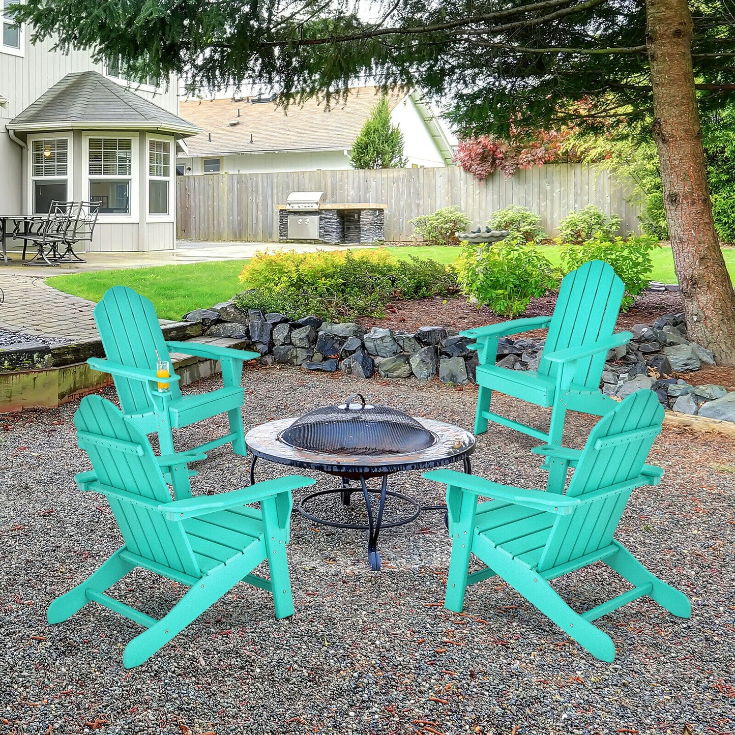 Adirondack Chair with Cup Holder - All-Weather PE