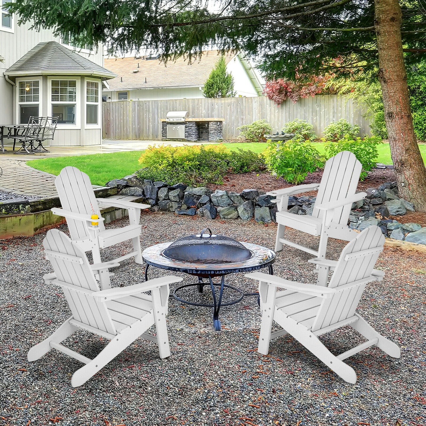 Adirondack Chair with Cup Holder - All-Weather PE