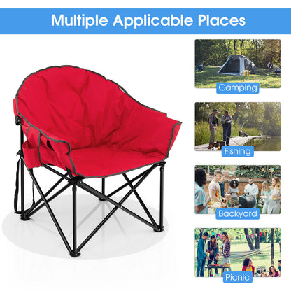 Folding Moon Chair with Padded Seat and Carrying Bag