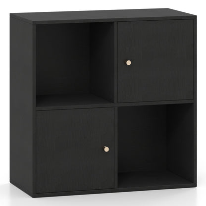 4-Cube Bookcase with 2 Cabinets and Anti-Tip Kit