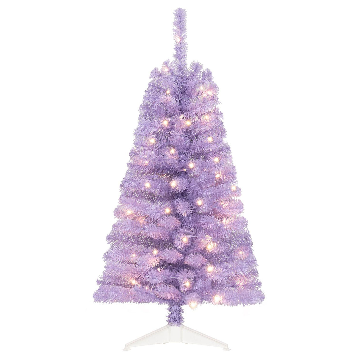 4 FT Artificial Christmas Tree with 110 Branch Tips and 50 Warm White LED Lights