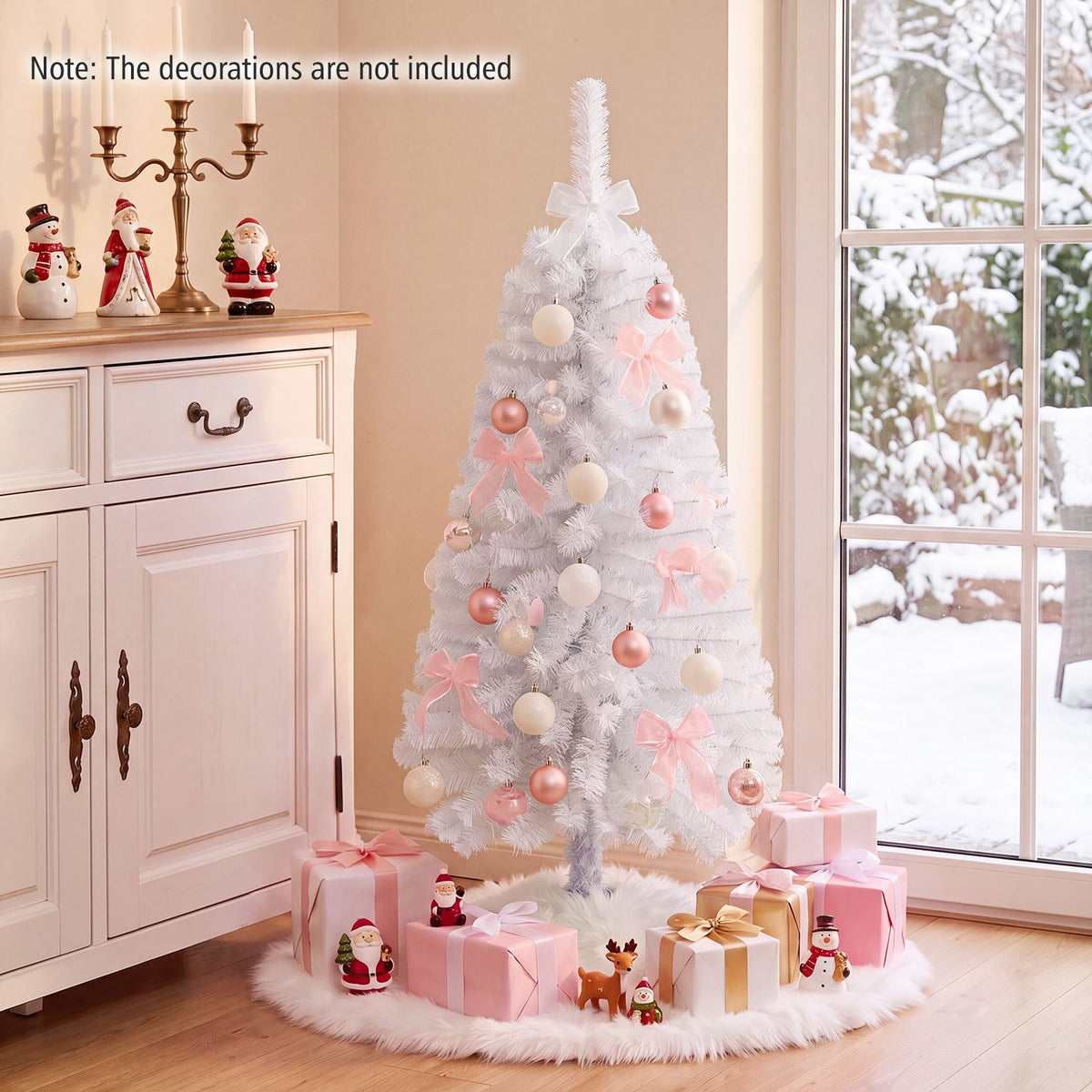 4 FT Artificial Christmas Tree with 110 Branch Tips and 50 Warm White LED Lights