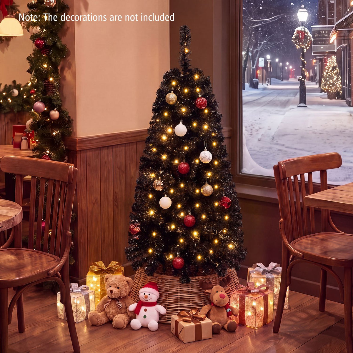 4 FT Artificial Christmas Tree with 110 Branch Tips and 50 Warm White LED Lights