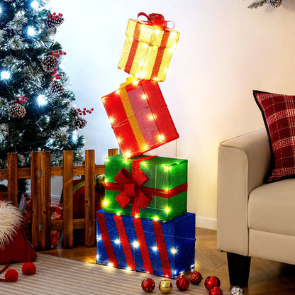 4 Ft Stackable Gift Boxes Set of 4 Stacked Christmas Present Boxes