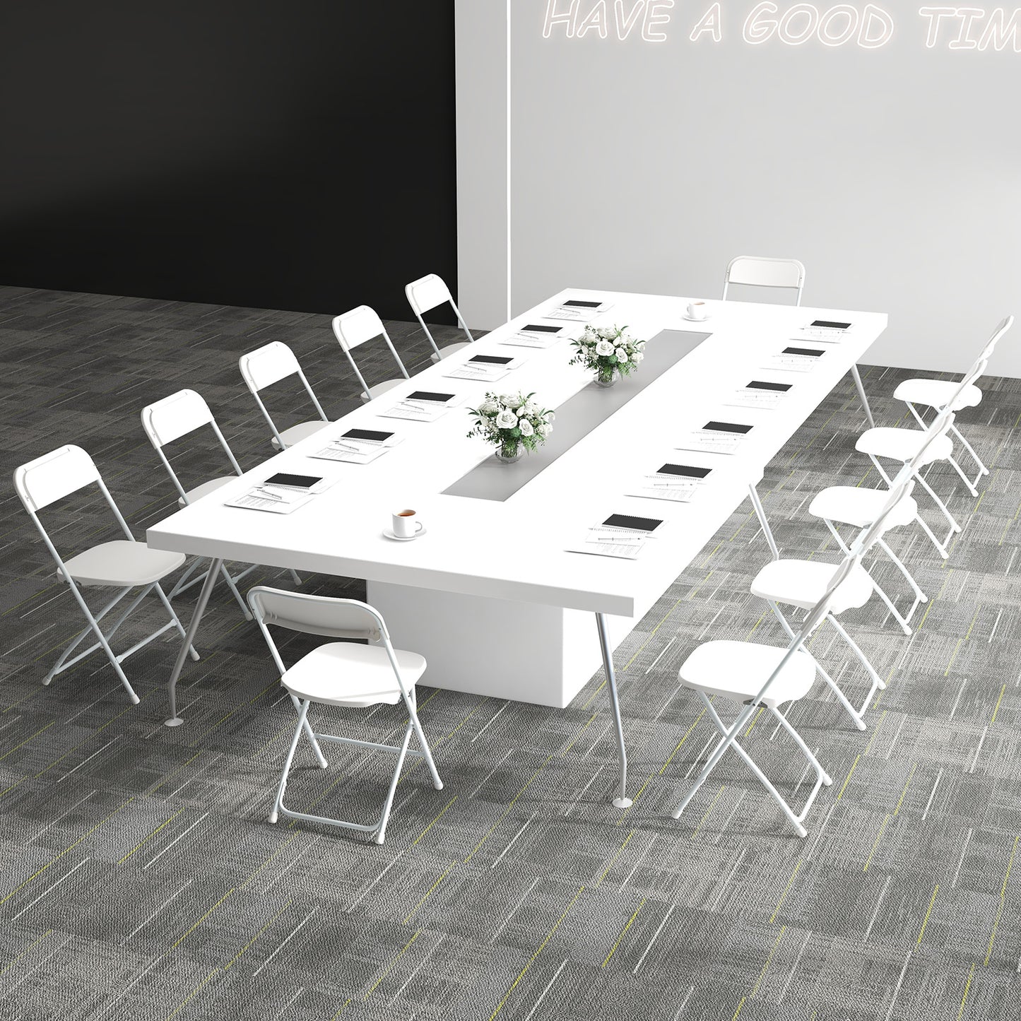 Metal Folding Chairs Set of 4 with Plastic Seat and Back