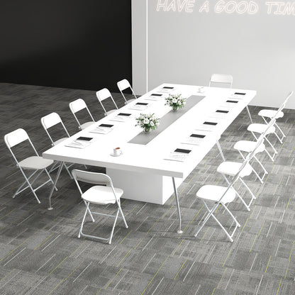 Metal Folding Chairs Set of 4 with Plastic Seat and Back